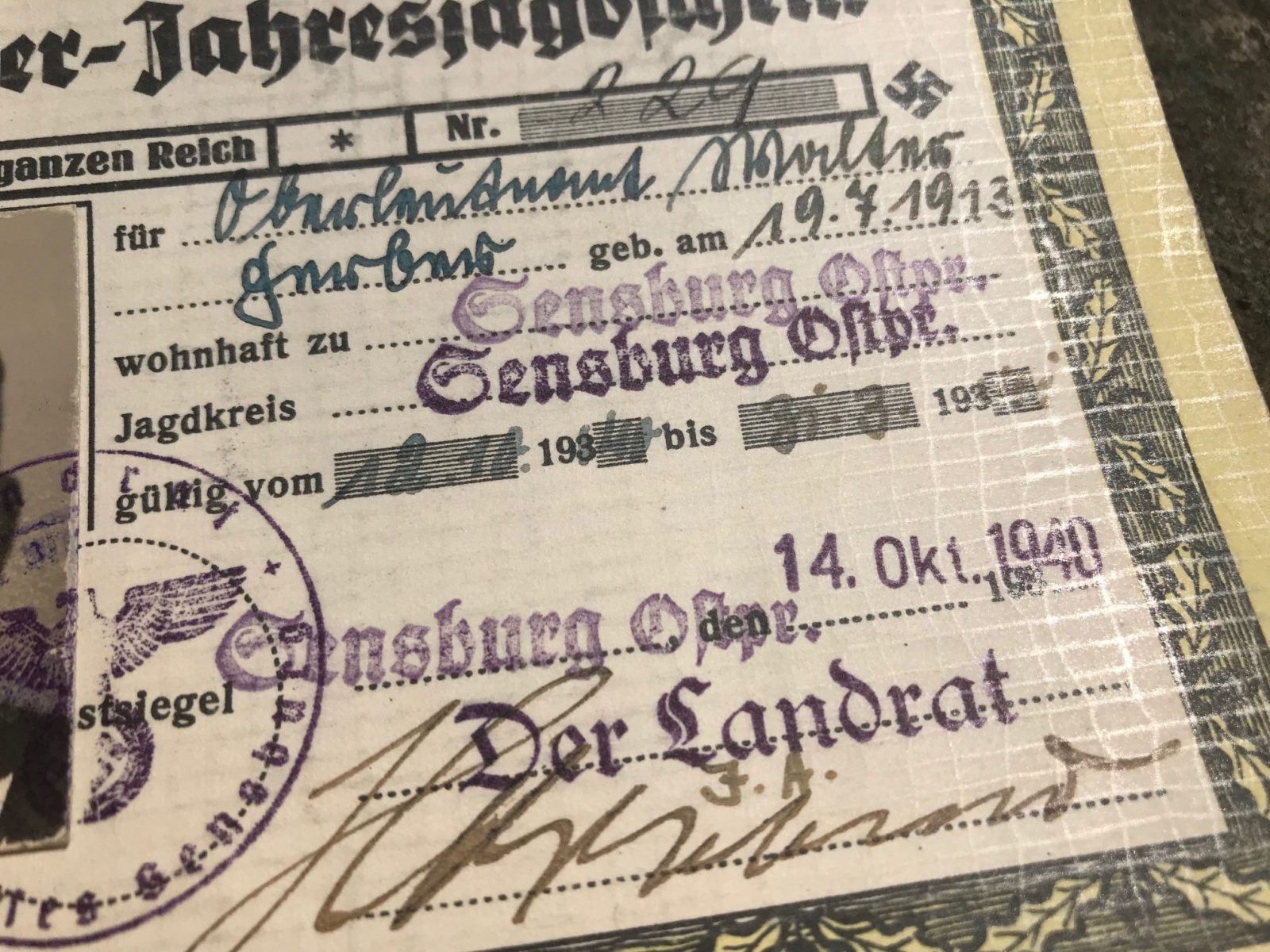 German Annual Hunting License